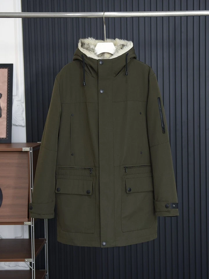 Mens 2026 Parka Suit Jackets Winter Mid Length Real Fur Lining Thick Fur Jacket - Image 2 of 4