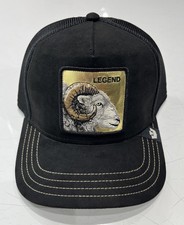 Goorin Bros Golden Legend Ram Suede Black Trucker Hat - New With Tag