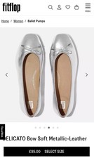 Fit-flop Silver Ballet Flats Size 6