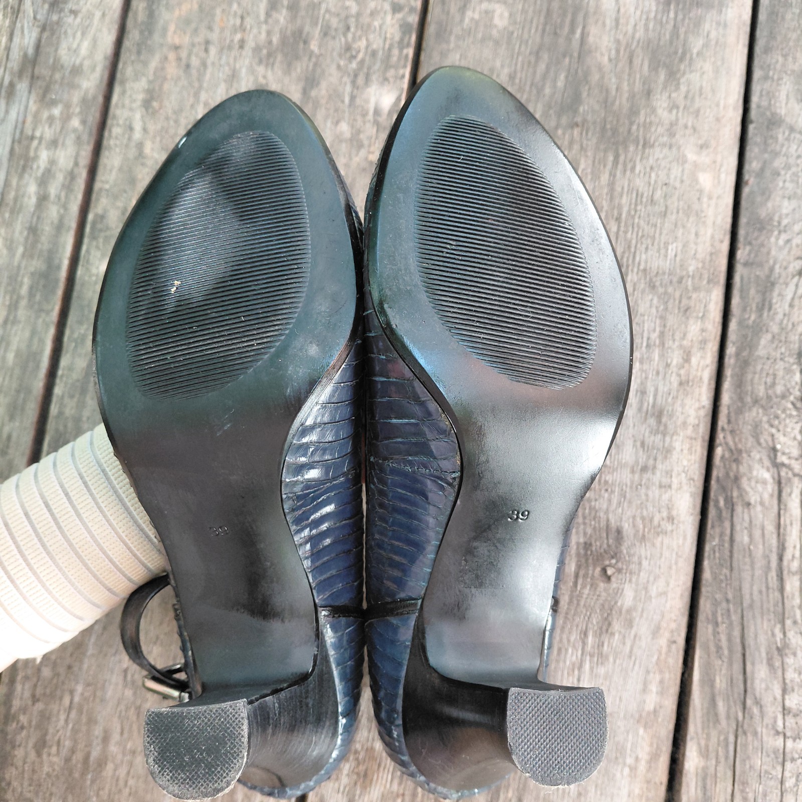 Vintage Monsoon dark teal python snake leather Ma… - image 9