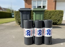 3 Pack Bundle Black 20 Bin Bag Refuse Sacks 100% British Made Heavy Duty 40L