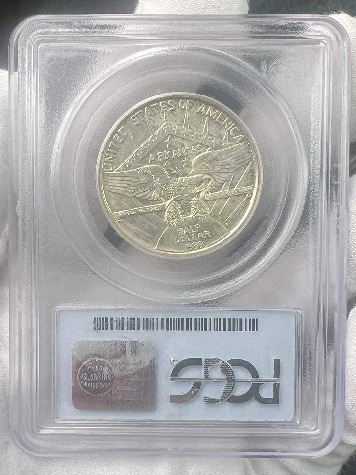 1939-S Arkansas Centennial Commemorative 50C Half Dollar PCGS MS63 Silver Coin - Image 3 of 4