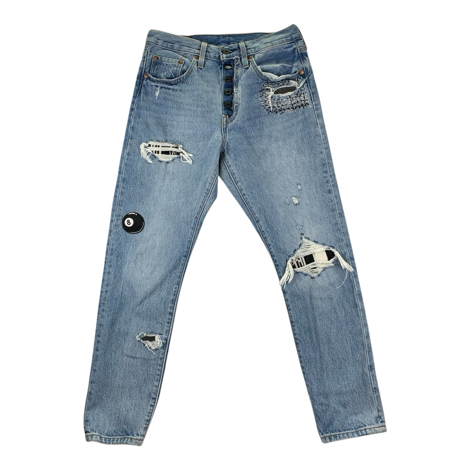 Levis Premium 501 Jeans Patchwork Button Fly Eigh… - image 1