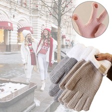 Premium Women Knit Gloves Winter Warm Smart Touch Soft Solid Color Gloves