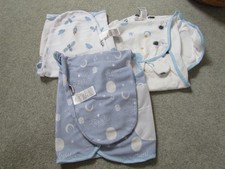 3 X GLLQUEN BABY SWADLE WRAPS . 0-3 MTHS VGC