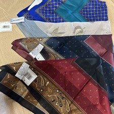 Lot Of 4 Vintage Liz Claiborne Square Scarf 20X20 Paisley Checker Floral NWTags