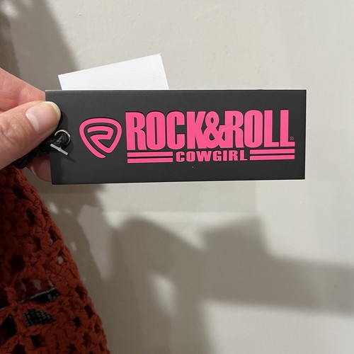 Rock & Roll Cowgirl Weste Small Neu Häkel Beige Fransen Rot Orange Festival - Bild 5 von 10