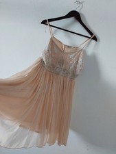 Miss Selfridge Midi Tea Dress Size 12 Pink Silver Beaded Sequined Party Lined