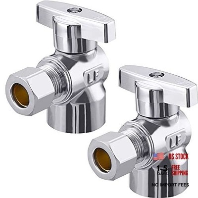 2 Pack Premium Brass Chrome plated 3/8'' FIP Female Thread x 3/8 Inch OD 2PCS