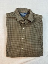 Polo Ralph Lauren Men's Shirt XL 17 Brown Estate Classic Fit Collard