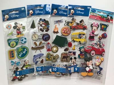 Lot EK Success Disney Characters Scrapbook StickersCamping School 