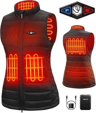 Heated Vest Women With 16000 mAh Battery Pack Charger Size Medium Black Wasoto