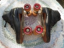 Men's Vtg Chicago Ware Bros.1914 Pat. Flo Mac 77H Blk Leather Roller Skates 7