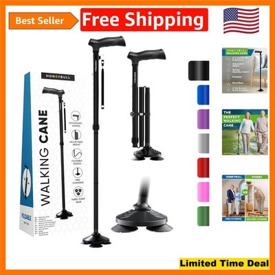 Heavy-Duty Adjustable Walking Cane with Pivot Tip - Confidence on Every Step