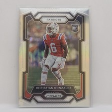 2023 Prizm Rookie Christian Gonzalez #369 Silver Prizm (RC) New England Patriots