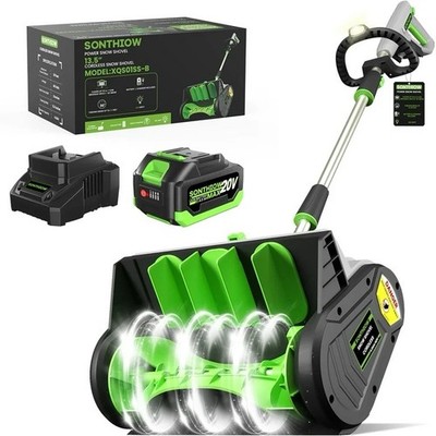 Brushless Cordless Snow Shovel,13.5''Electric Blower,4.0 Ah Battery&Charger