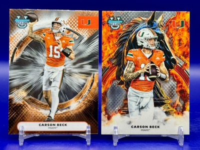 #ad 2025 Bowman University#x27;s Best Carson Beck #99 Base RC Workhorse #W 25 Miami $4.25