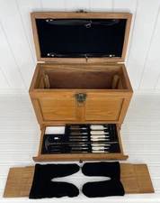 Outers 25 pc Universal Gun Cleaning Kit Case Wooden Chest Gun Care Tool Wood Box