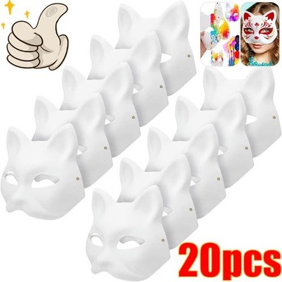 Blank Japanese Animal Mask DIY Half Face Cosplay Craft Prop