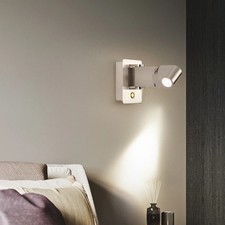 50pcs LED Bedside Wall Light Fixture Reading Lamp Nickel with Silver Switch