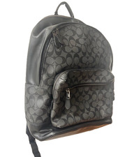 Coach West Zaino Uomo Corte Grande in Tela Firmato - Nero/Grigio Antracite