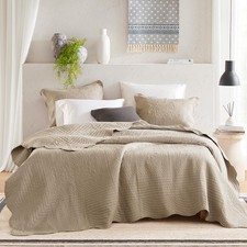 Madison Park King Quilt Set - Damask Coverlet Set for King Size Bed, Cottage