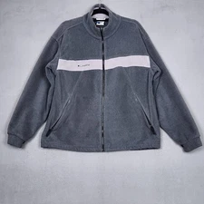 Columbia Fleece Jacket Mens Large Gray Core Interchange Full Zip Pockets Outdoor