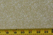By 1/2 Yd, Metallic-Gold & Cream Leaves, Timeless Treasures, P4725