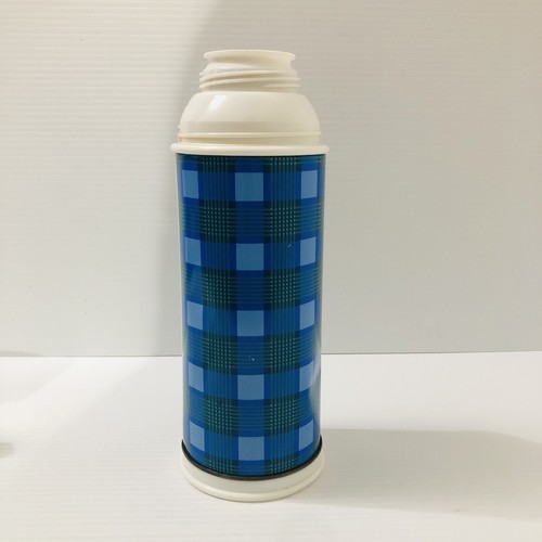 Vintage Thermos Blue & Green Tartan 70s Glass Lined Camping Caravan Picnic Set - Picture 6 of 14
