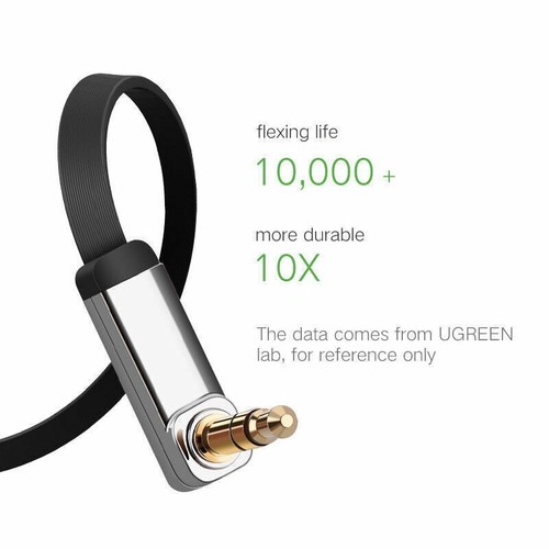 Ugreen 3.5mm Jack Audio Lead Aux Cable 90 Degree Right Angle Flat for iPhone 1M - Picture 4 of 7
