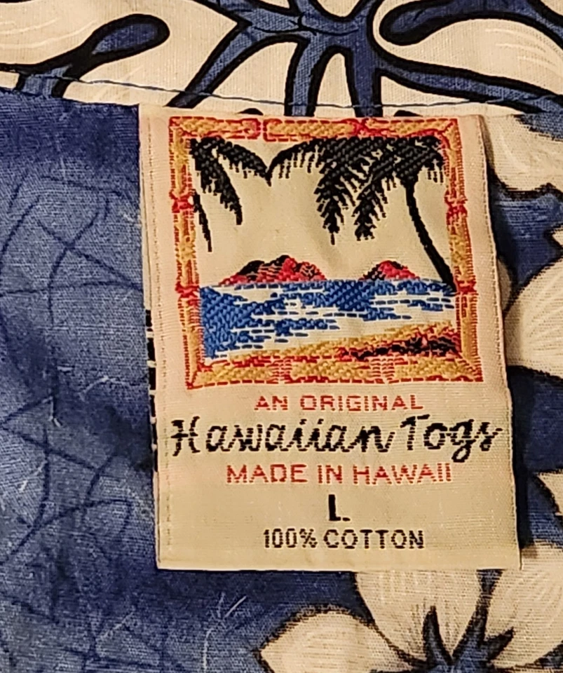 Camisa HAWAIIAN TOGS Niños Hawaiana Estampada Toda Talla LG Hibisco HECHA EN HAWAII Foto 3 de 4