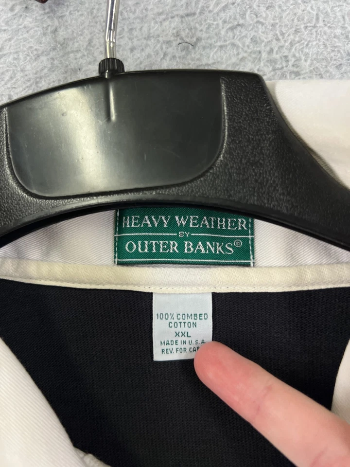VINTAGE Outer Banks Polo Para Hombres 2XL XXL Negro MCI Presidents Club Años 90 Tele Foto 3 de 4