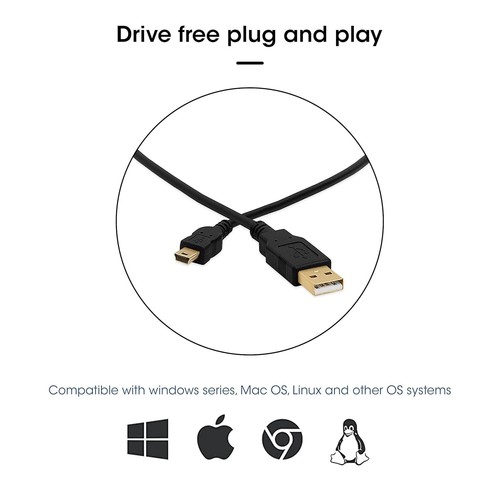 Câble Mini USB Durable 6 pieds pour PC, ordinateur portable, GPS et appareils photo - Charge rapide 480 Mbps - Photo 8 sur 10