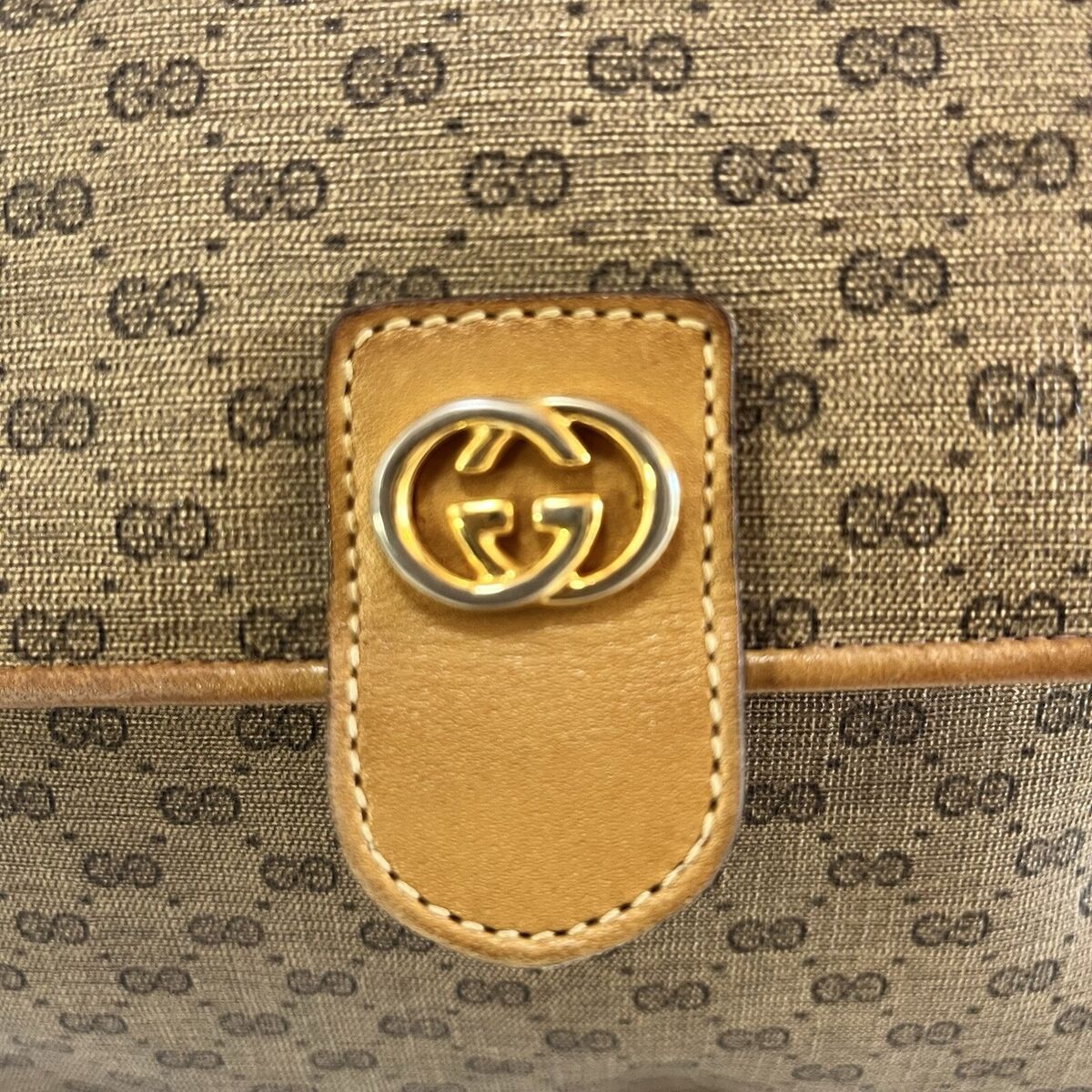 Vintage Gucci Shoulder Bag Micro GG PVC Leather Authentic Vintage Gucci Shoulder Bag Micro GG PVC Leather Authentic