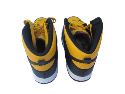 Nike Dunk High Retro Sneakers Black & Yellow Men display picture 1