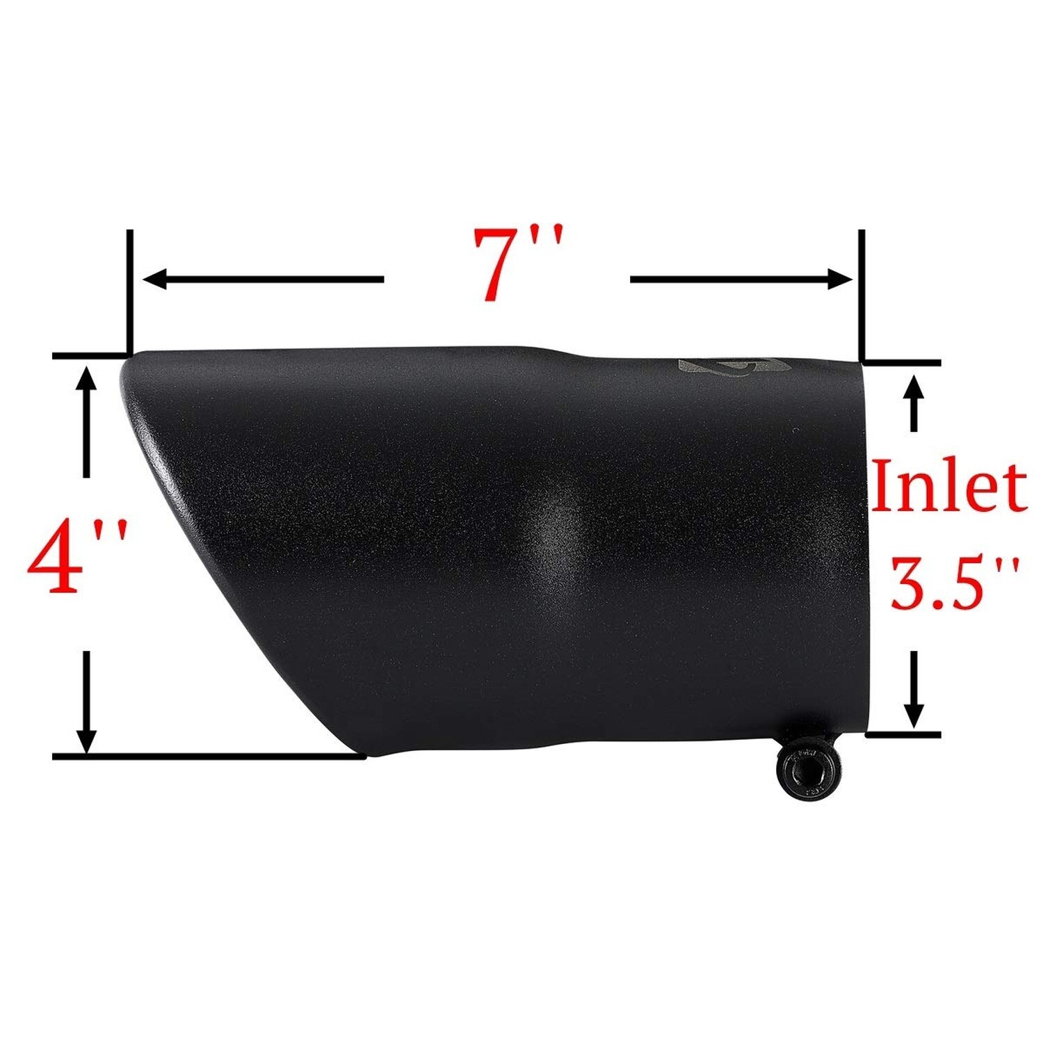 18" Long Black Stainless Steel Exhaust Tip 2.25" Inlet - 3.5" Outlet | Single Wall Tip | Powder-Coated | Round | 1 Year Manufacturer Warranty | 18 In - Foto 8