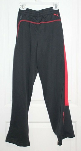 Puma Black With Red Stripe Pants Size Boys Medium - Picture 3 of 3
