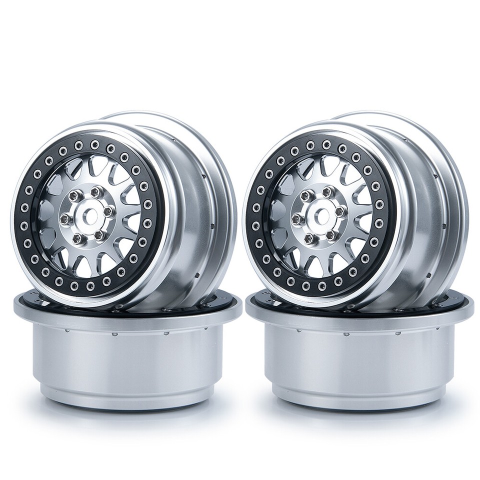 Jantes de roues Beadlock 1.0 VGEBY - Argent - Pour voitures RC Traxxas