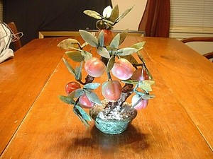 Fantastic Chinese Soapstone Carving of A Fruit Tree and Leaves