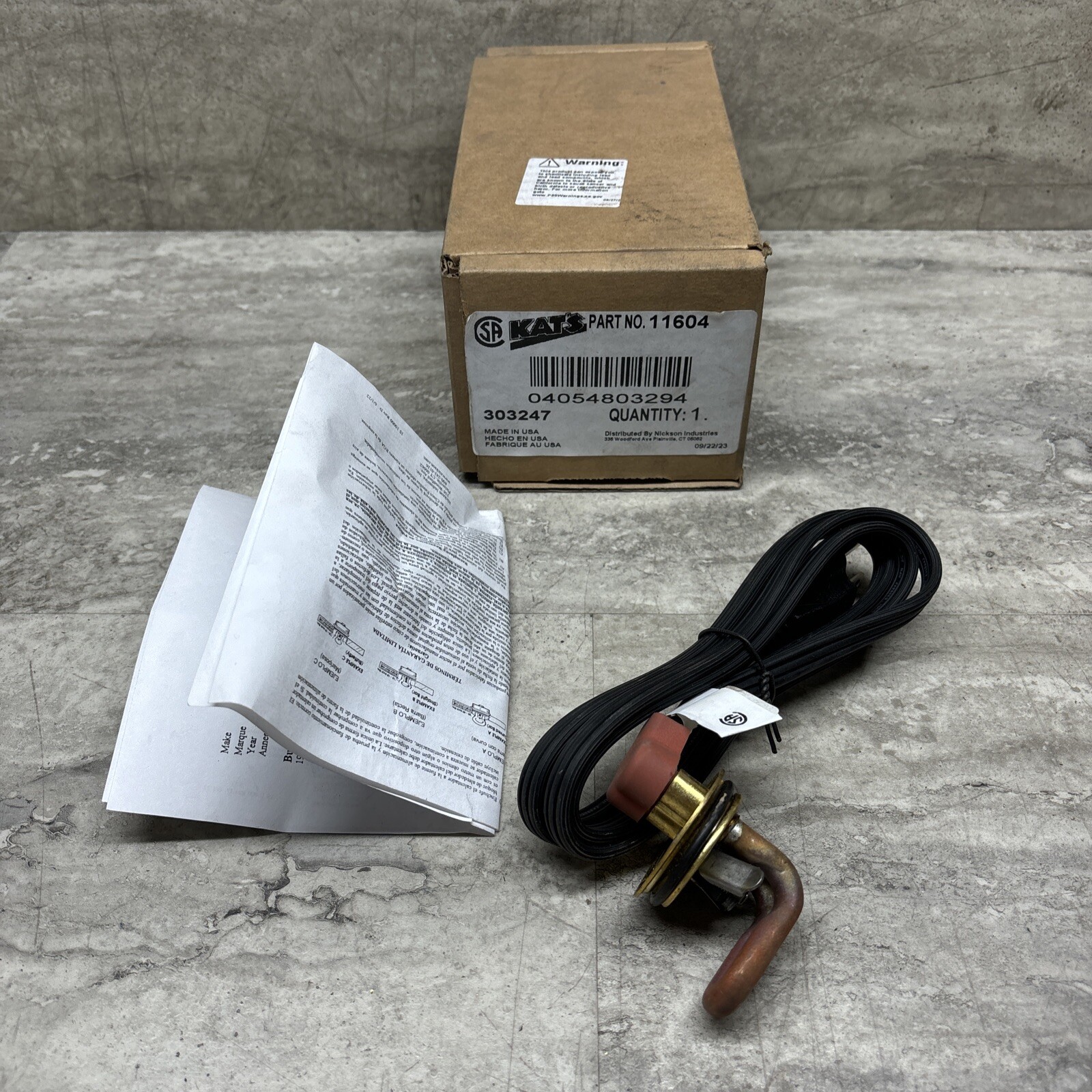 Kat’s Kats 11604 Freeze Plug Engine Block Heater, 120VAC 600 Watt, New