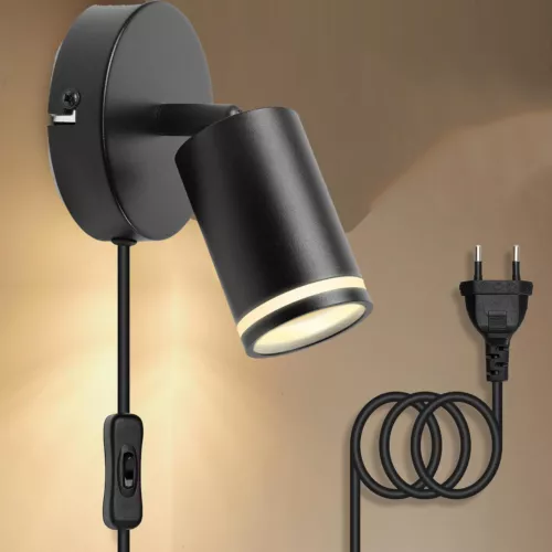 Wandleuchte Leselampe Wandspot Bettleuchte Wandlampe mit Schalter Strahler - Bild 15 von 18