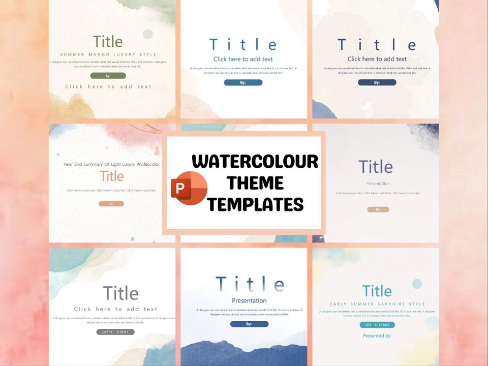 Buy 2 Free 1 Watercolour PowerPoint Presentation Templates - Image 2 of 4