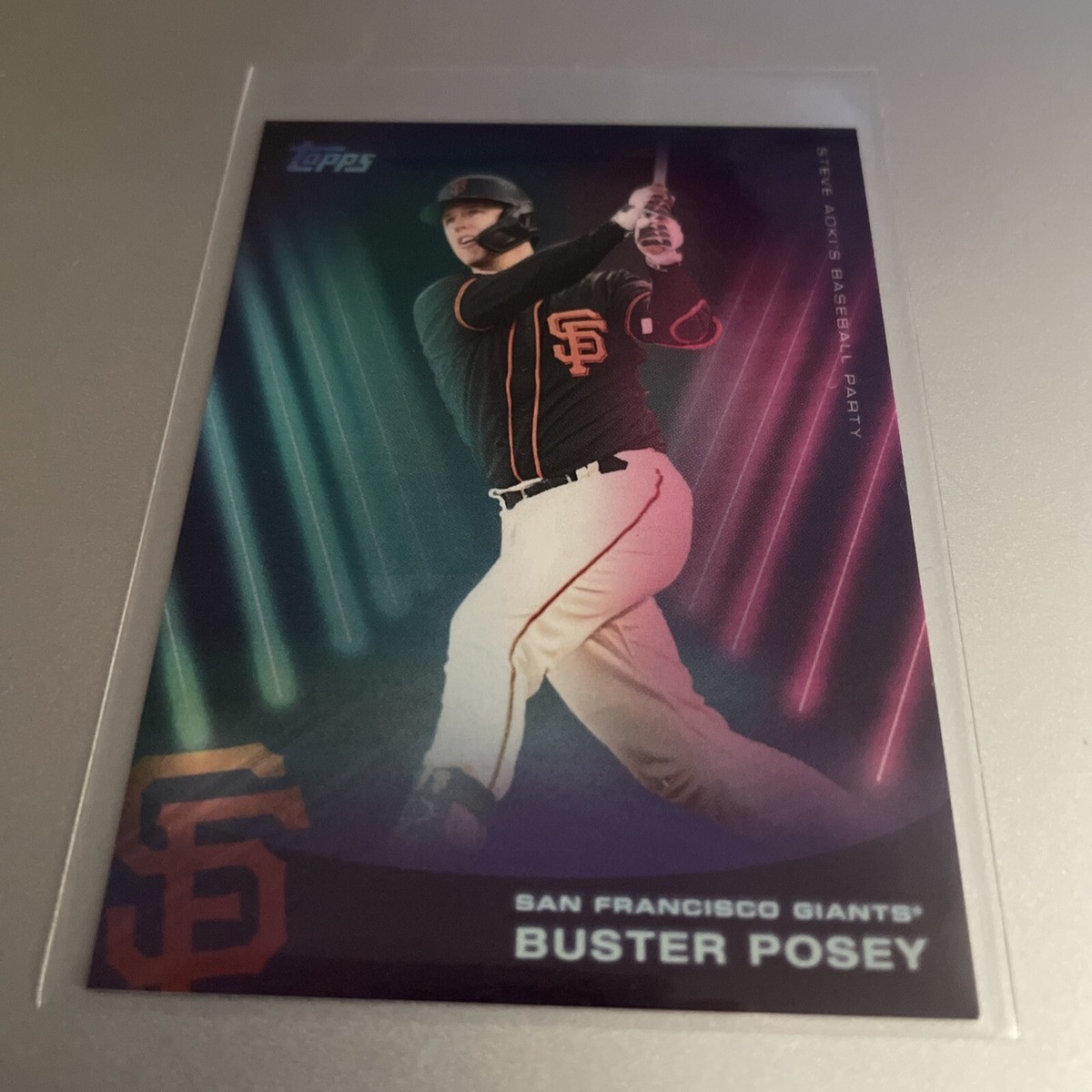 2022 Topps X Steve Aoki Baseball Party Buster Posey Card #81! (Y1