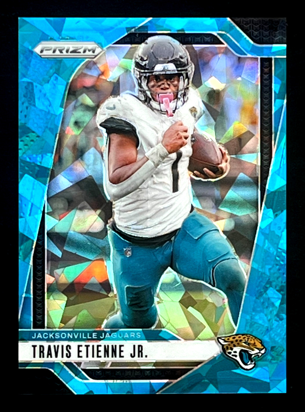 2024 Panini Prizm Travis Etienne Jr. Blue Cracked Ice 27/99 Jacksonville Jaguars