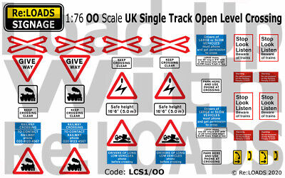 Uk Single Track Open Level Crossing Signs Signage For Oo Gauge Model Railway Ebay