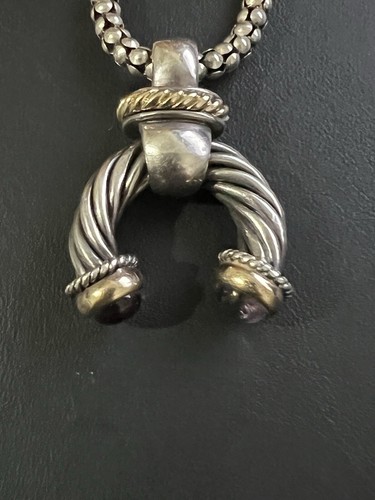 BJC Samuel Benham Sterling Silver 14k Gold Necklace 18.5" chain - Picture 9 of 18