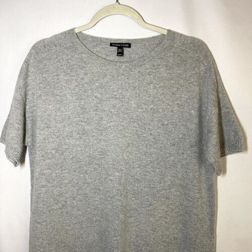 Eileen Fisher Maglione Donna XS/TP Grigio Cashmere Made In Italy Tunica Old Money - Foto 2 di 12
