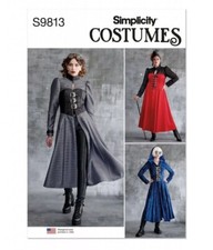 Simplicity Pattern 9813 Steampunk Fair Festival Costume Coat 10-18 Cosplay