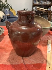 FRENCH Earthenware Pottery GARGOULETTE water jug pot Antique Tera Cotta Clay 003