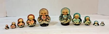 Vtg Floral Hand Painted Russian Nesting Dolls Matryoshka 2-5 Wooden Set's! S106